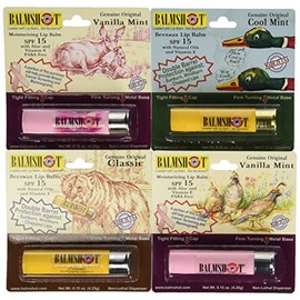 BALMSHOT Lip Balm - Multipack of four (4) BALMSHOT SPF 15 Lip Balms