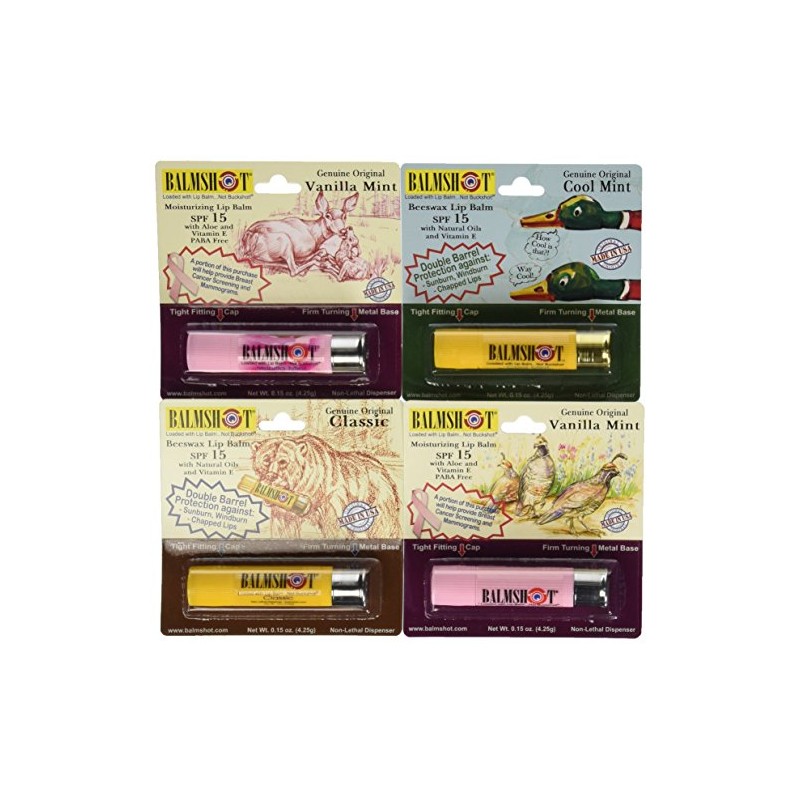 BALMSHOT Lip Balm - Multipack of four (4) BALMSHOT SPF