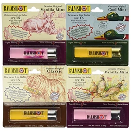 BALMSHOT Lip Balm - Multipack of four (4) BALMSHOT SPF 15 Lip Balms