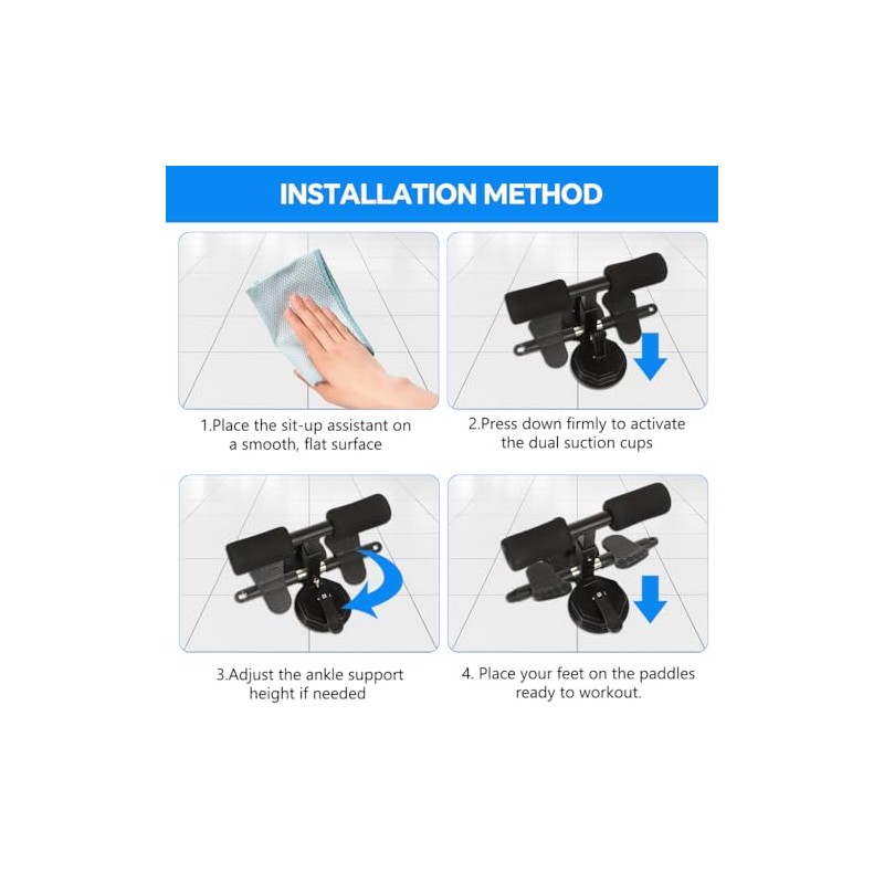 ELEPHANTBOAT® Asistente de Abdominales con Bandas de Resistencia, Entrenador con