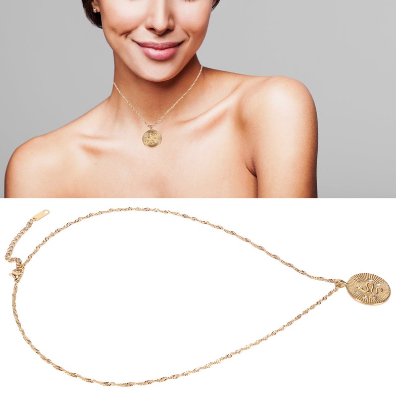 White Zircon Women Necklace Snake Pattern Electroplated Fashionable Female Pendant
