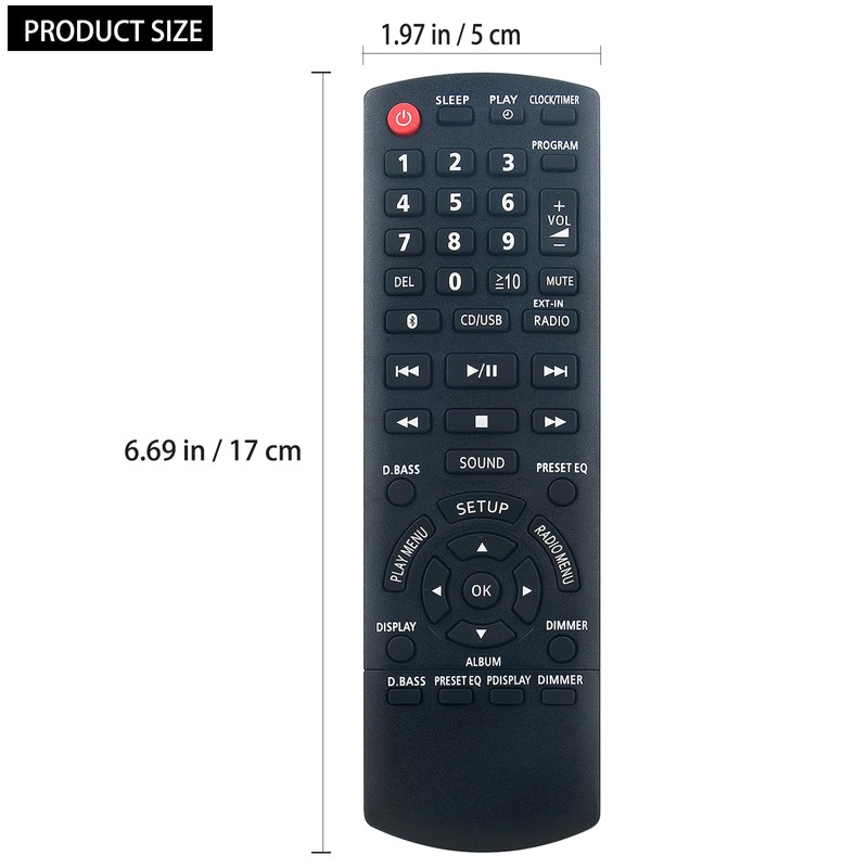 Allimity N2QAYB001101 Replacement Remote Replacement for Panasonic CD Stereo System