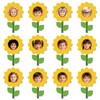 AnyDesign 50 Pcs Sunflower DIY Cutouts Floral Cut-Outs Yellow Flower
