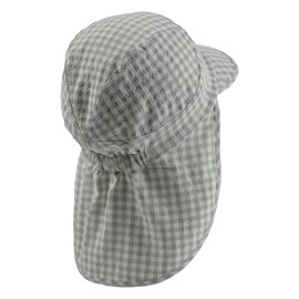 Sterntaler Vichy Checked Peaked Cap with Neck Protection - Peaked Cap Baby Protects the Head on Warm Days - UV 50+ Sun Cap Baby Unisex Lined with Soft Cotton Fabric, Stone Green