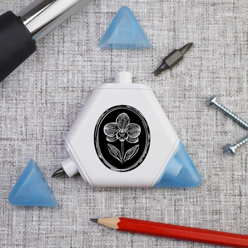 'Orchid Flower in Oval Frame' Compact DIY Multi Tool (TI00035589)