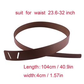 CHIC DIARY Women Fashion Knot Belt for Dress Jeans PU Leather Tie Waist Belt No Buckle Cinch Belt (Brown)