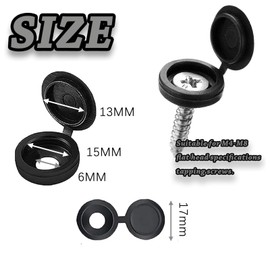 Screw Cover Caps 300pcs Fold Snap Covers Decorative Caps with Box for Furniture Cabinet and Shelf (Black, White, Grey)