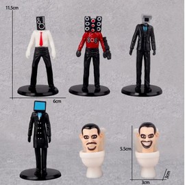 MR. GADGETS Set 6 Figuras de Skibi, Figuras de Colección, Personajes de Colección, Figura de Acción, Colección de Personajes de Skibi