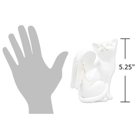 Carson 5.25" White Cat Angel Figurine- Cat Memorial Gifts for Loss of Cat- Cat Figurines Home Decor- Pet Loss Gifts Cats- Cat Statue for Home Decor- Cat Garden Statue Outdoor Decor