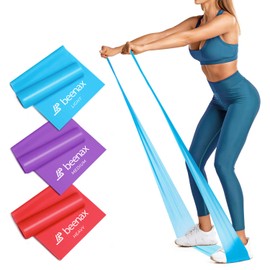 Beenax Resistance Bands - Exercise Bands to Build Muscle, Flexibility, Strength for Pilates, Yoga, Rehab, Stretching, Fitness, Gym, Physio, Strength Training and Workout - Men & Women