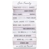 Lighthouse Christian Products Plaque-Wall/Desktop-MDF-Stacked Wood-Our Family II-5x10 (#45035)