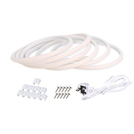 pcningled COB Cuttable LED Strip 2M (6.6ft) IP67 Waterproof AC10W 220V AC 320 LEDs/m Super Brightness, UK Plug with On/Off Switch 6000K (Cold White, 2M)