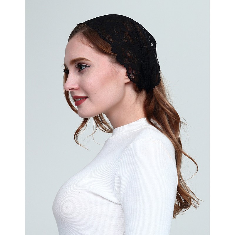 Vintage French Lace Headband Soft Headwrap Head Covering Church Veil