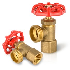 (Pack of 2) GUOFIS Boiler Drain Valve, 3/4 Inch FIP Inlet x 3/4 Inch MHT Outlet, For Draining and Maintenance in Boiler System,Multi-Turn(BOILER016-2Pack)