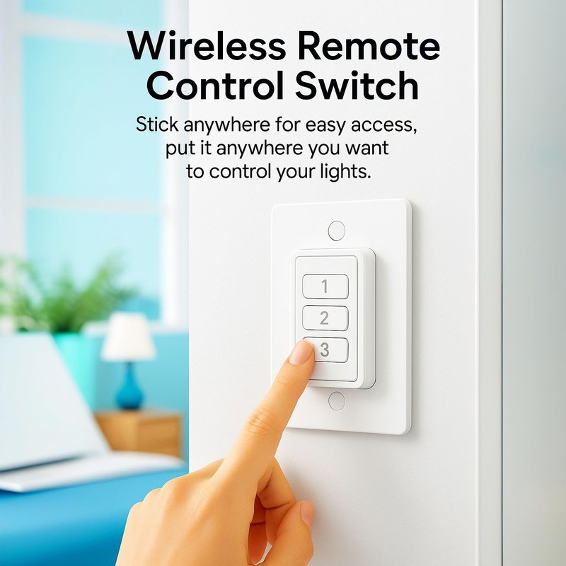 LoraTap 656ft Wireless Wall-Switch: Remote Control Outlet 3 Pack —