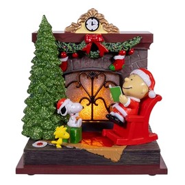 Peanuts Kurt Adler Battery Operated Musical Santa Fireplace