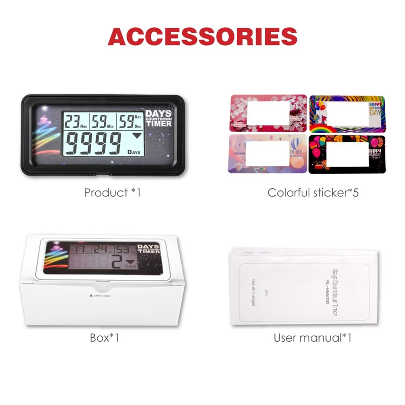 RileyFine RQ-HM200 Digital Civilian Timer, Countdown Timer, Reset Function,.Clock Function,Used