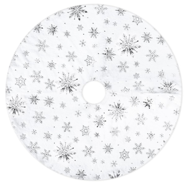 HOWAF Christmas Tree Blanket White Plush Christmas Tree Skirt 90