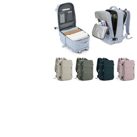 WEPLAN Travel Backpack Women,Ryanair Cabin Bags 40x20x25 Underseat Carry On Backpacks for Airplanes Hand Luggage Backpack Cabin Size Rucksack Men Casual Daypack with Shoes Compartment,Grey Blue