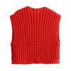 Chevara Women’s Chunky Cropped Sweater Vest Cute Sleeveless Crewneck Button
