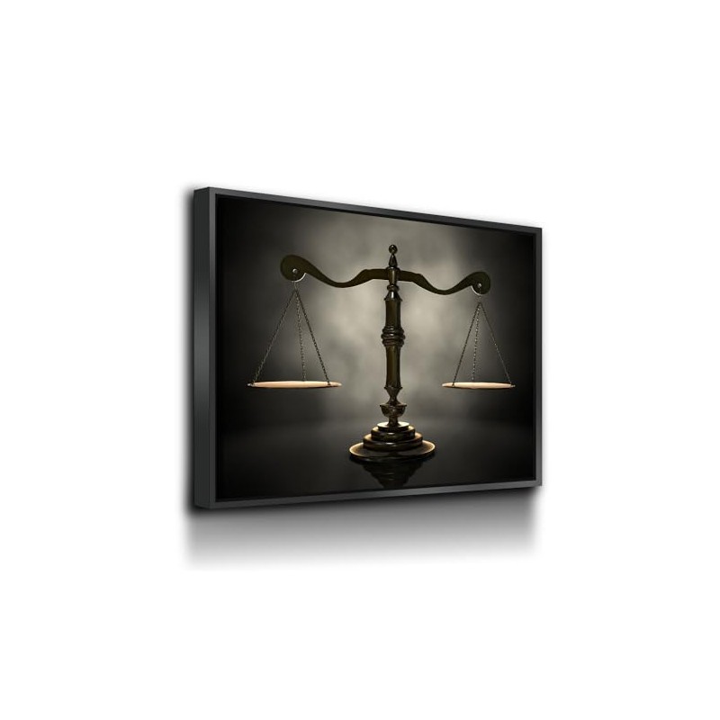 Scales of Justice Art, Lawyer Office Decor (Black, 18 X