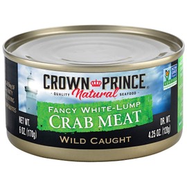 Crown Prince Natural Fancy White-Lump Crab Meat, 6-Ounce Cans (Pack of 2)