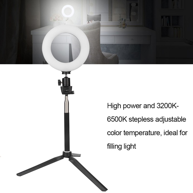 6 Inch Ring Light Dimmable LED Fill Light with Stand