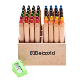 Betzold - Colouring Pencils, 48 Pieces in Wooden Stand, with Sharpener - Colouring Pencils for Painting