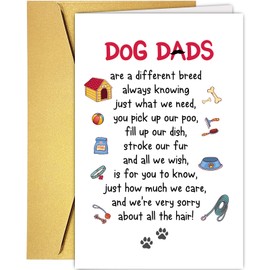 Supoeguk Cute Dog Dad Father's Day Card, Funny Father's Day Cards from Dogs, Birthday Gifts for Men Dog Owners, Dogs Dads Are A Different Breed