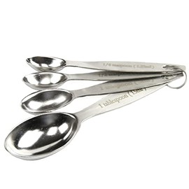 Chef Craft Oval Set Measuring Spoon, Multisize, Stainless Steel