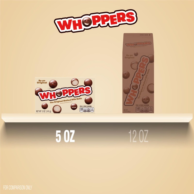 Whoppers Malted Milk Balls Milk Chocolate Pieces, 5 oz., 12/Box
