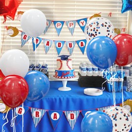 62Pcs Red White and Blue Balloons Kit - 12 Inches Red White Blue Confetti Party Balloons for 4th of July Independence Memorial Day Patriotic Party Decorations