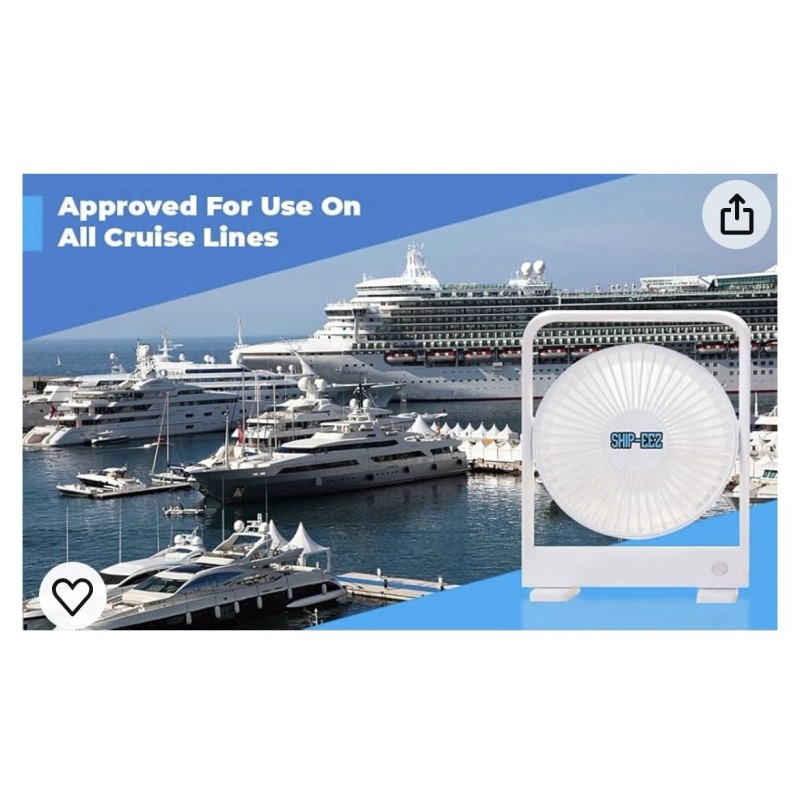 SAILPAK Ship-EEZ Cruise Ship Approved Fan, Magnetically Hangs from Stateroom