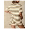 OYOANGLE Women's Maternity 2 Piece Lounge Set Striped Ribbed Knit