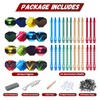 centaur 2025 Newest Dart Accessories Kit,48 Dart Flights+24 Aluminium Shafts+Sharpener+Dart