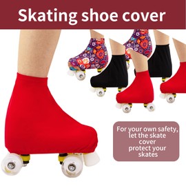 Ice Skates Covers,Protective & Elastic Skating Boot Covers for Roller Skates,Inline Skates,Ice Skates Boots,Protect and be Performance Ready for Figure Skating,Ice Skating (Red, L(25*22*13.5inch))