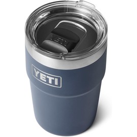 YETI Rambler Cup, Vacuum Insulated Stainless Steel Stackable Cup with Magslider Lid, Navy, 16 oz (475 ml)