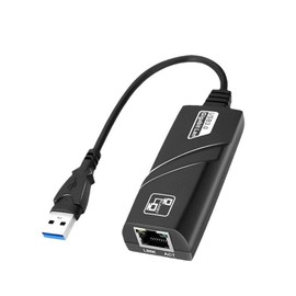 Wired LAN Adapter, USB 10/100/1000Mbps, USB 3.0 to RJ45 Compatible, Supports Windows/Mac OS/Vista/Switch Network Adapter (Black)