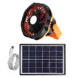 Solar Fan USB Charging LED Light Solar Powered Panel Fan Kit for Outdoor Camping