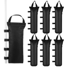6 Pack Canopy Weight Sand Bags Black 168 LBS Large Canopy Support Frame Fixed Sandbag Windproof Sandbag Canopy Weight Bags for Instant Outdoor Sun Shelter Patio Umbrella, No Sand