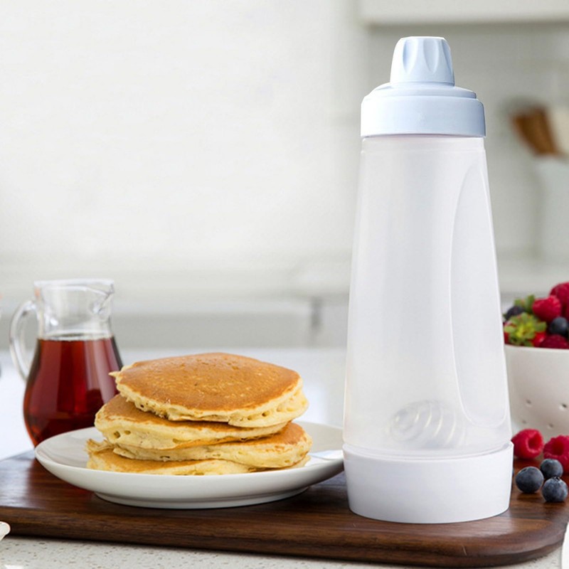 Pancake Batter Mixer Bottle Dispenser with Whisk Ball