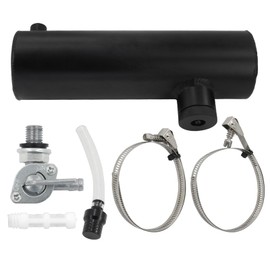 LVOUP 3x10 Go Kart and Mini Bike Gas Tank Cylinder with Clamp Compatible for Coleman Powersports CT200U BT200X CT200u-ex and Predator 212cc 196cc/6.5HP Black