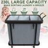 230L (60 Gal) Extra Large Fashion Laundry Sorter 3 Section