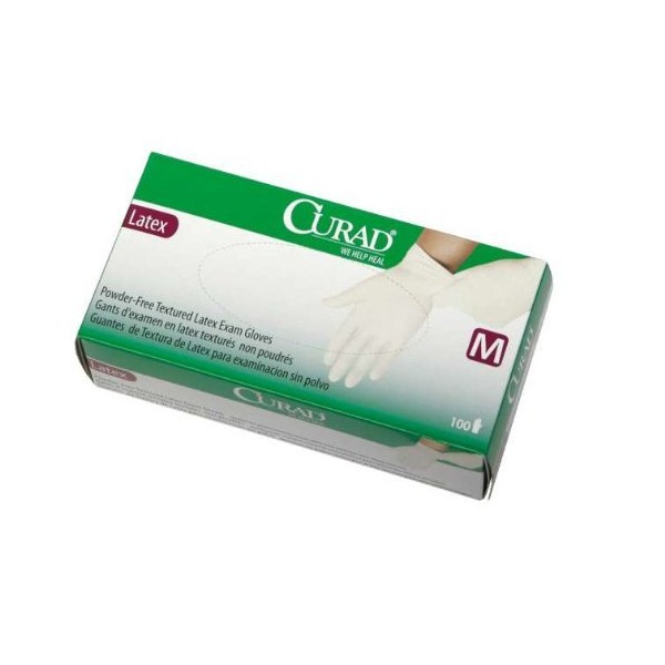 Curad Powder-Free Latex Exam Gloves, Small, 100/Box - Sold As 1 Box