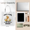 WAITPI Duck Canvas Tote Bag Gifts for Women Duck Lovers