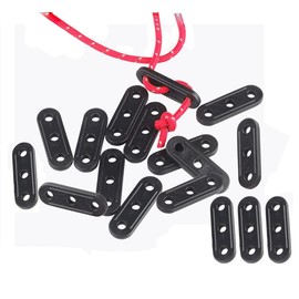 Happyupcity 2Pack(20PCS) Black Plastic Cord Tensioners Rope Adjuster with 3 Holes Tent Wind Rope Buckle Fastener for Outdoor Tent Camping Hiking Accessories