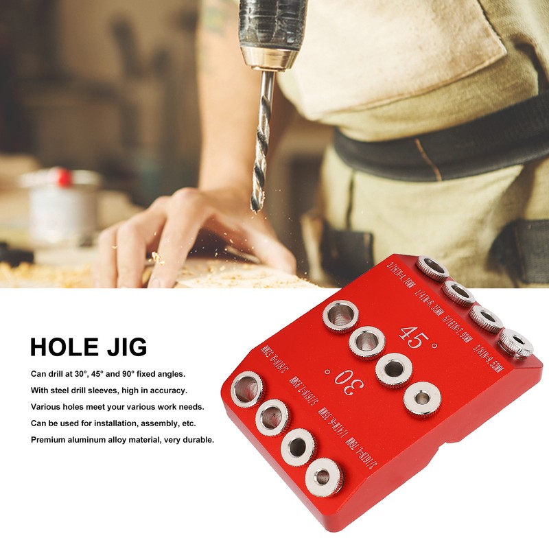 Pocket Hole Jig 30° 45° 90° Holes Drill Guide Drilling