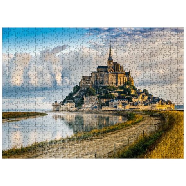 Morning View of Mont Saint-Michel France - Premium 500 Piece Jigsaw Puzzle for Adults
