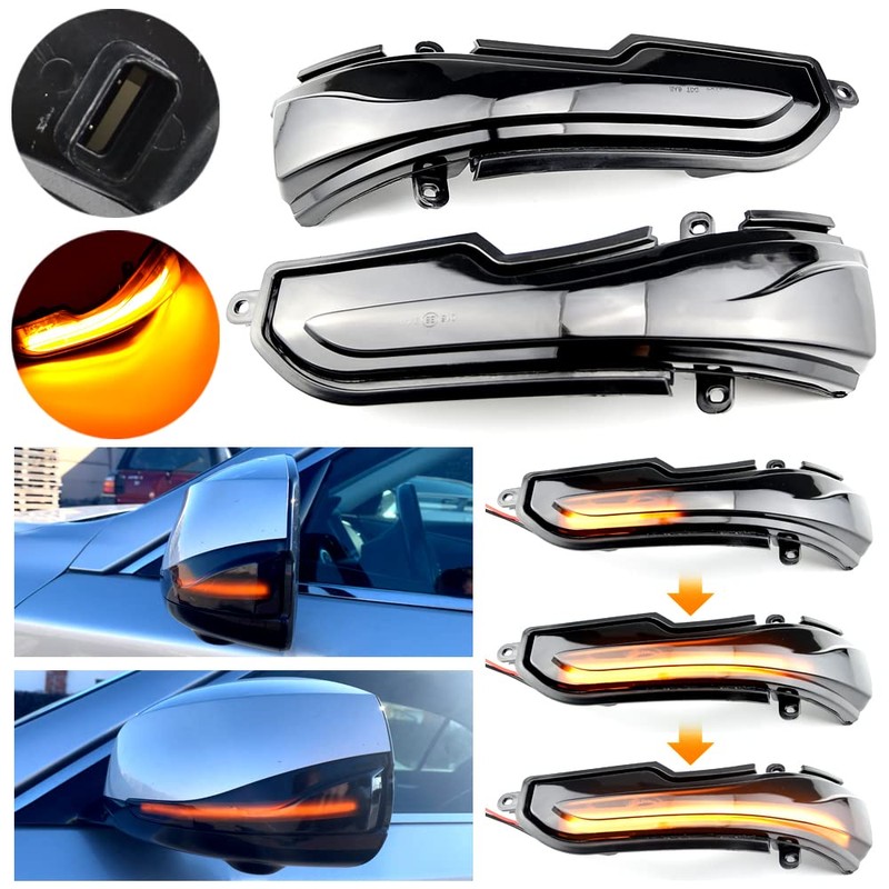 QKLsudua Q50 Sequential Turn Signal 2pcs Dynamic Sequential Blink LED