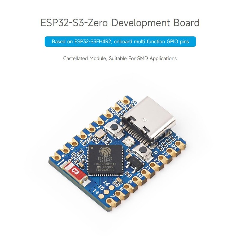 Waveshare 3PCS ESP32-S3 Mini Development Board, Based On ESP32-S3FH4R2, Onboard